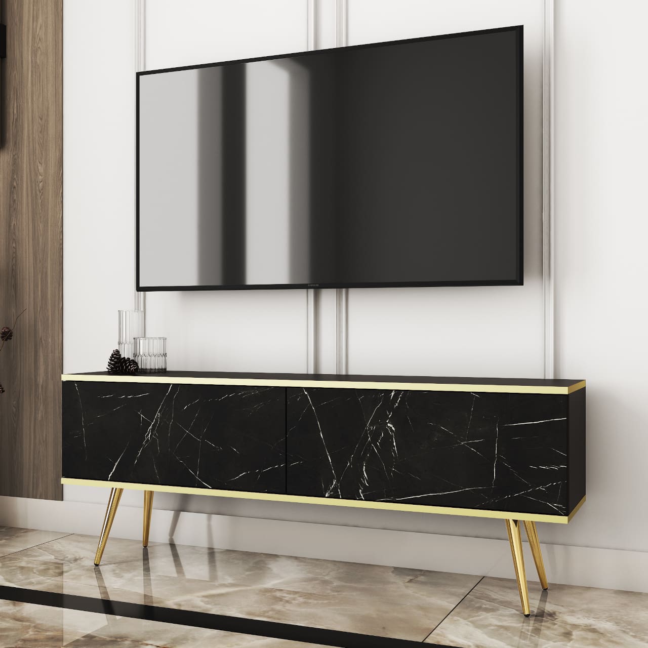 Skříňka RTV ARA 135 černý mramor - Obrázek 4