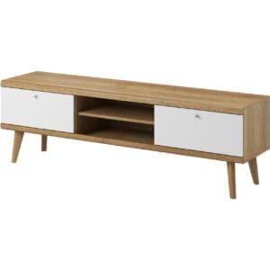 Skříňka RTV PIRMO 02 dub riviera / bílá