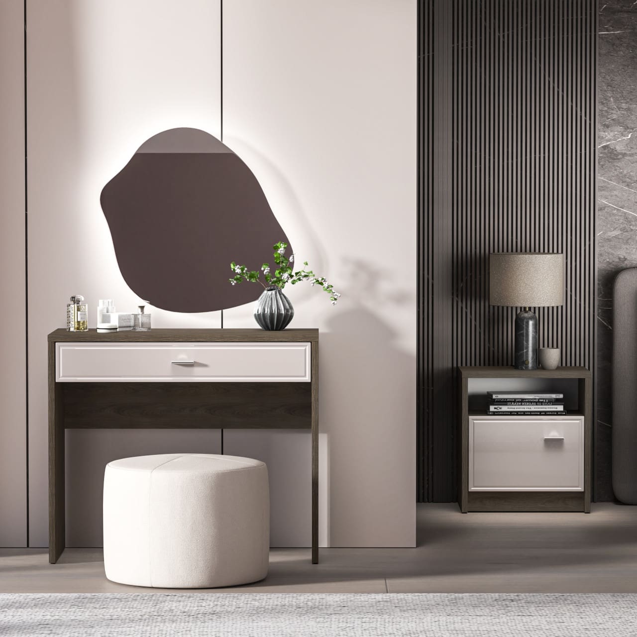 Toaletní stolek AVANTI 07 dub windmill tmavý / kašmír - Obrázek 9