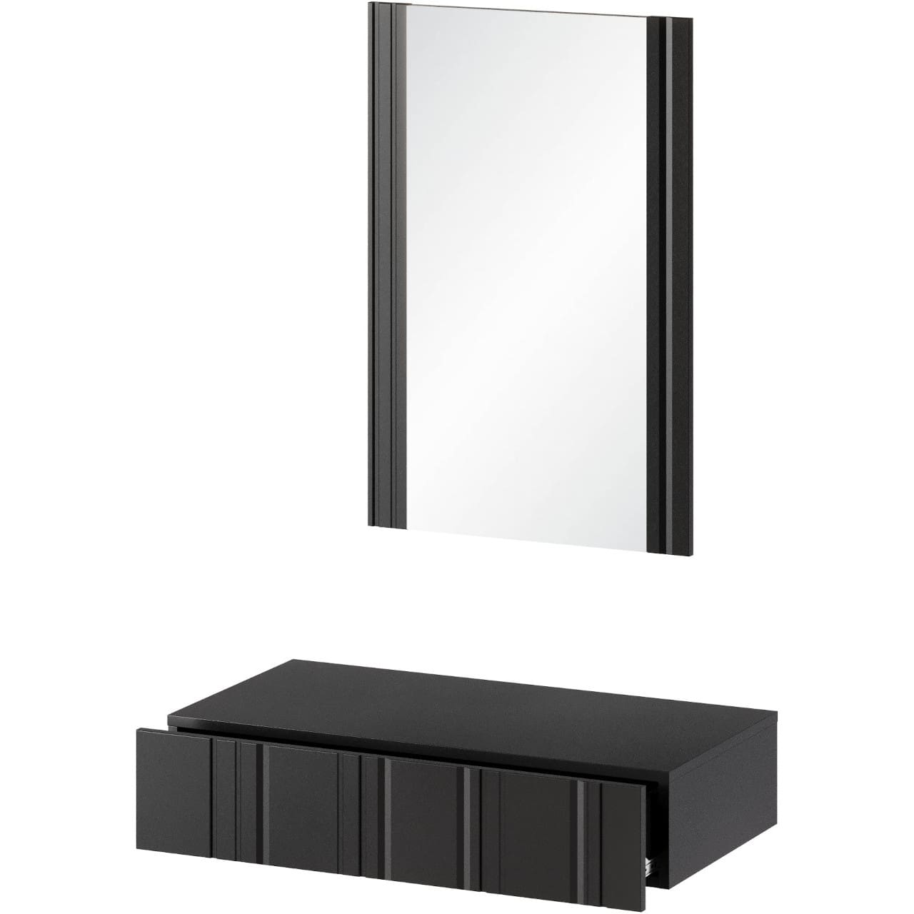Toaletní stolek se zrcadlem ISOLA černý mat - Obrázek 2
