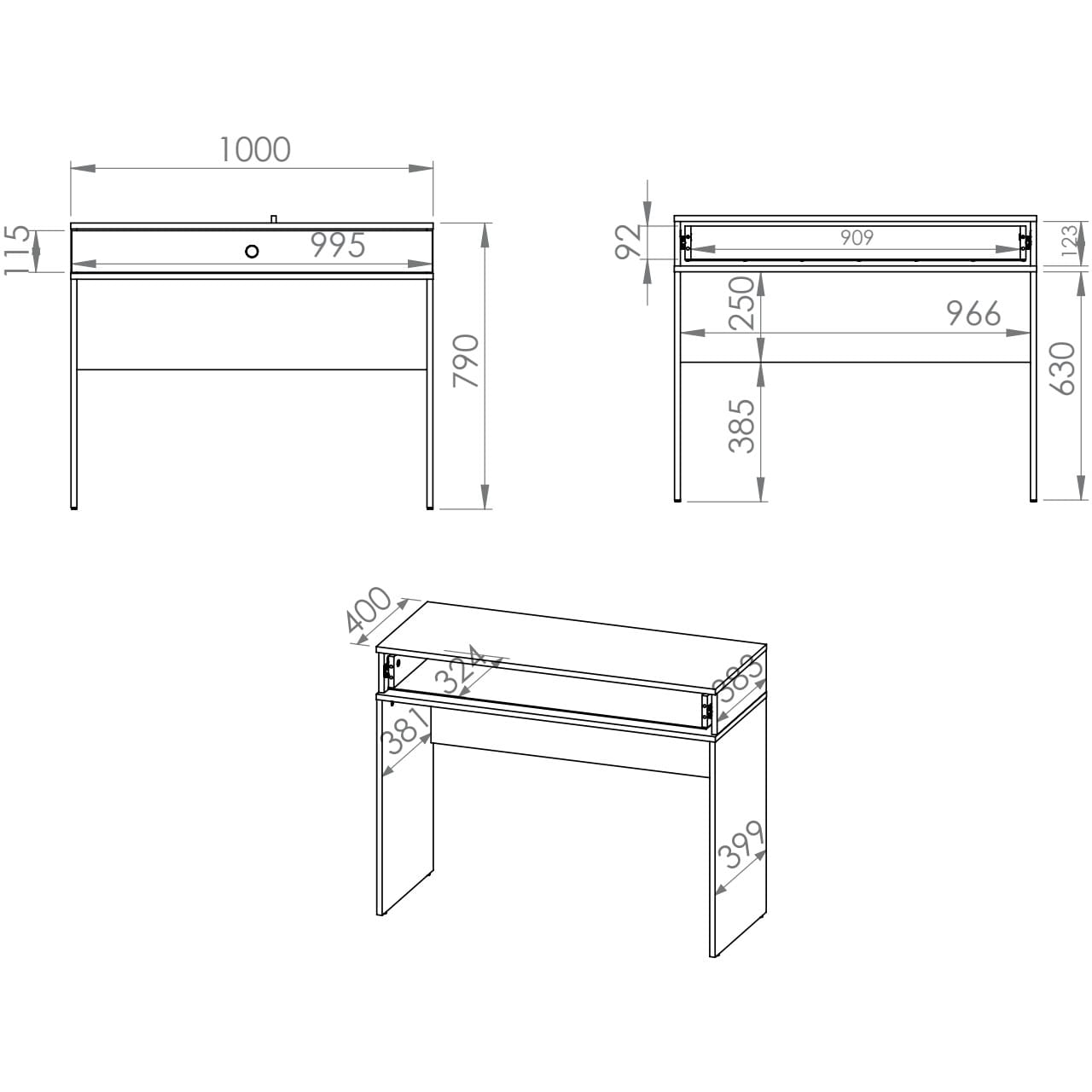 Toaletní stolek SOLER 09 zelený - Obrázek 4