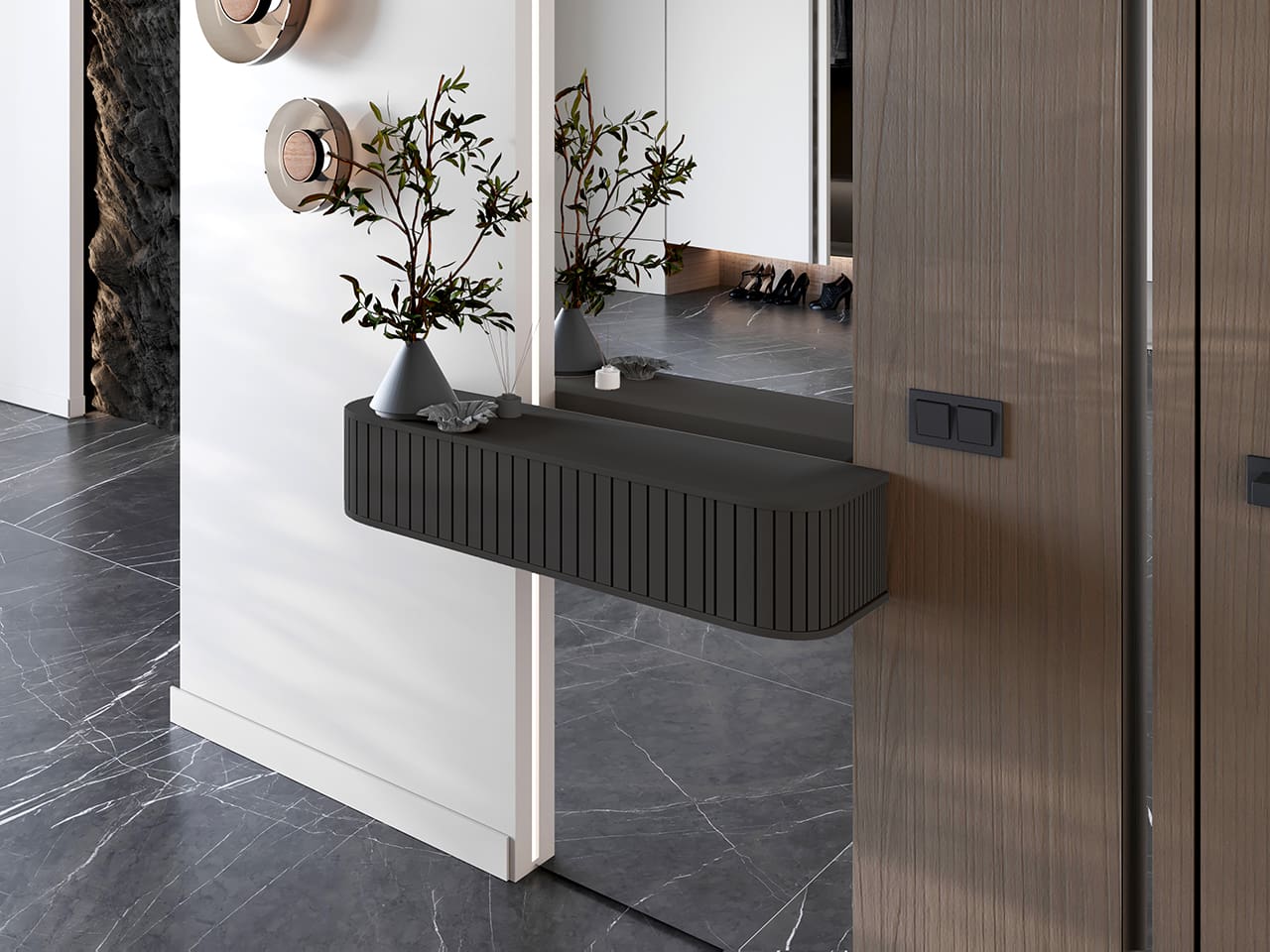 Toaletní stolek ZYLIO Černá - Obrázek 4