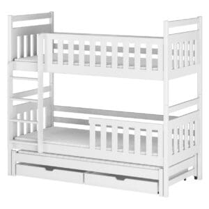 Třílůžková dřevěná patrová postel CLARA 80x200