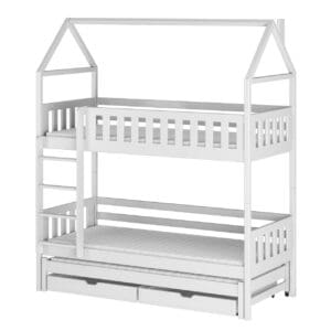 Třílůžková dřevěná patrová postel IGGY 90x200