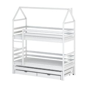 Třílůžková dřevěná patrová postel LIDIA 80x180