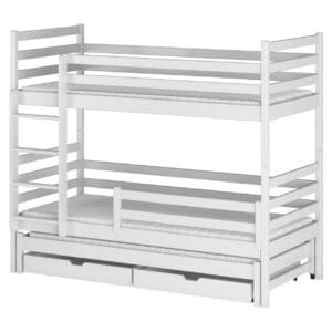 Třílůžková dřevěná patrová postel LUKA 90x190