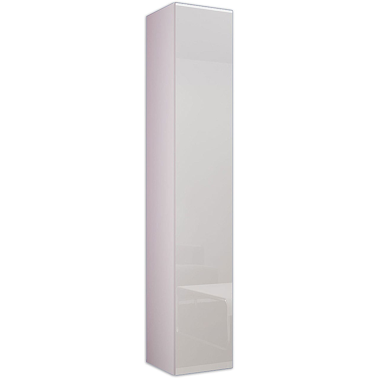 Vertikální vitrína plná GOVI VG2A bílá / bílý lesk