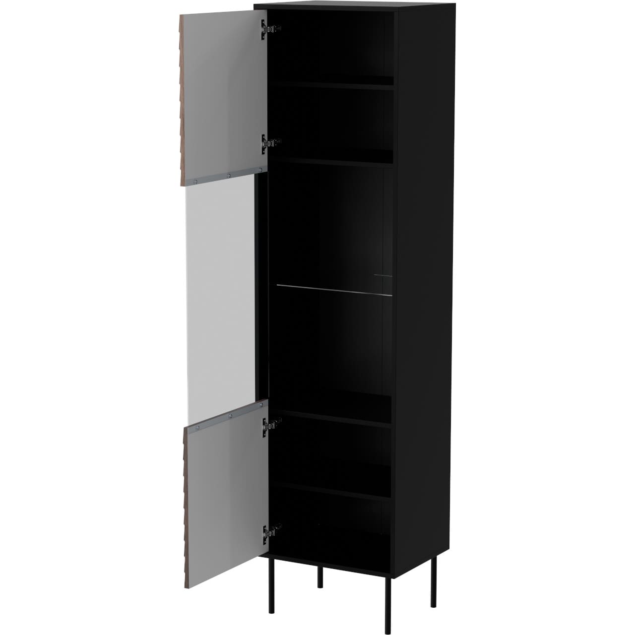 Vitrína AKAGI černá / ořech - Obrázek 2