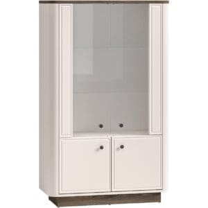 Vitrína BORS 02 dub windmill tmavý / kašmír