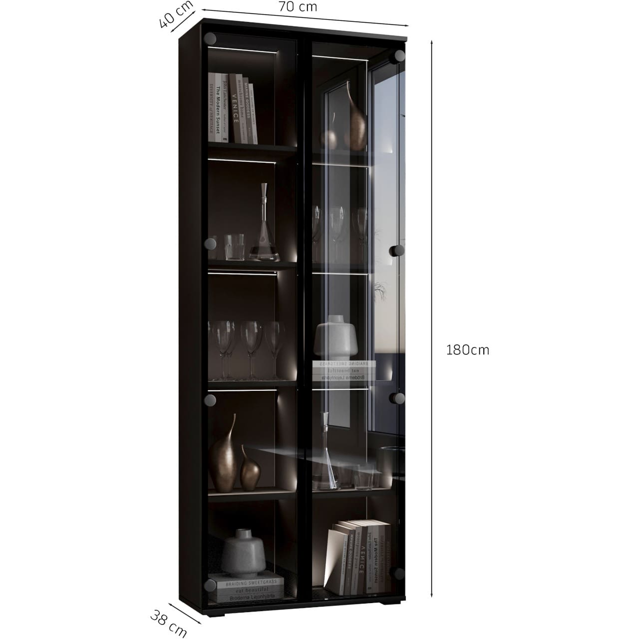 Vitrína FIGO 04 černá - Obrázek 3