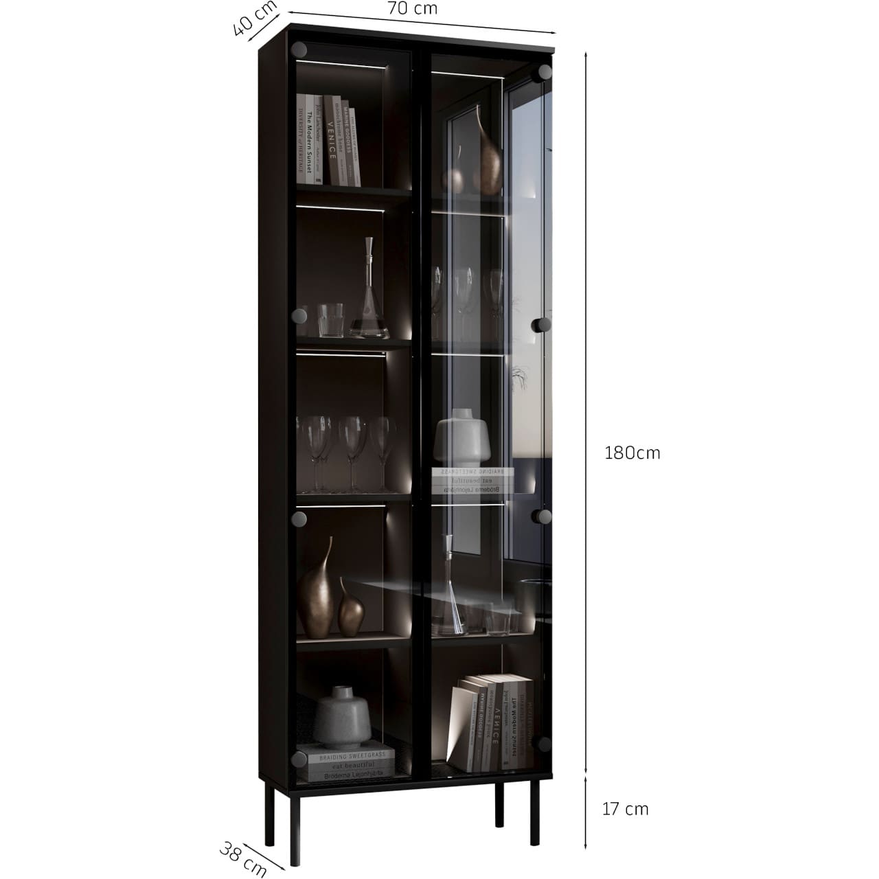 Vitrína FIGO 04 černá - Obrázek 4