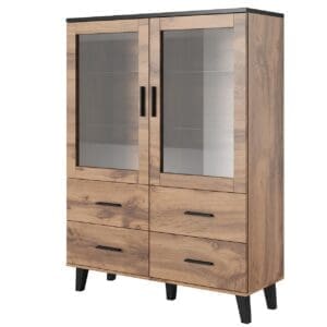 Vitrína LOTAR 120 dub wotan / černá