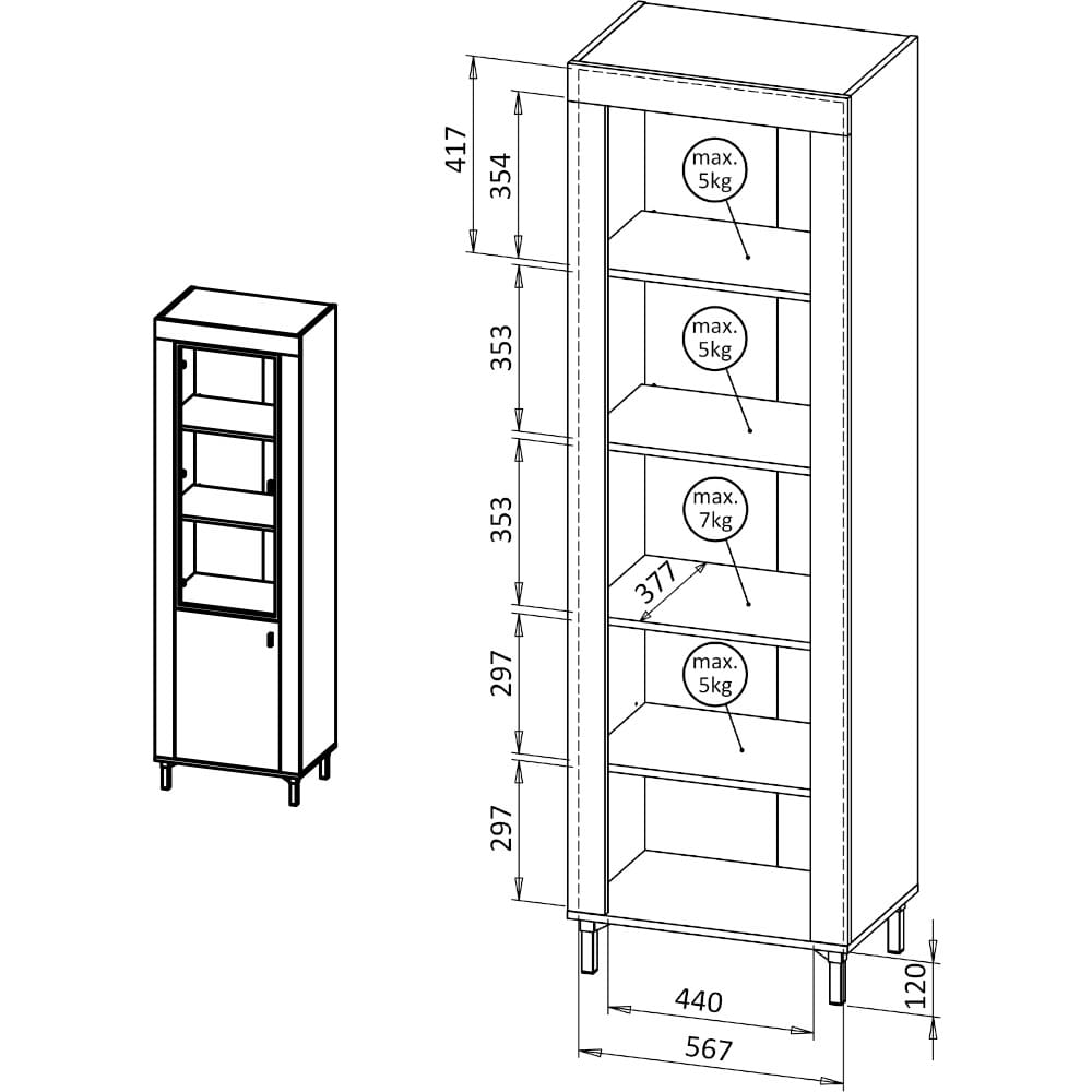Nábytek do obývacího pokoje MOSSO 1 kašmír - Obrázek 3