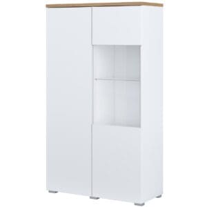 Vitrína MUDO 44 bílá / dub mauvella