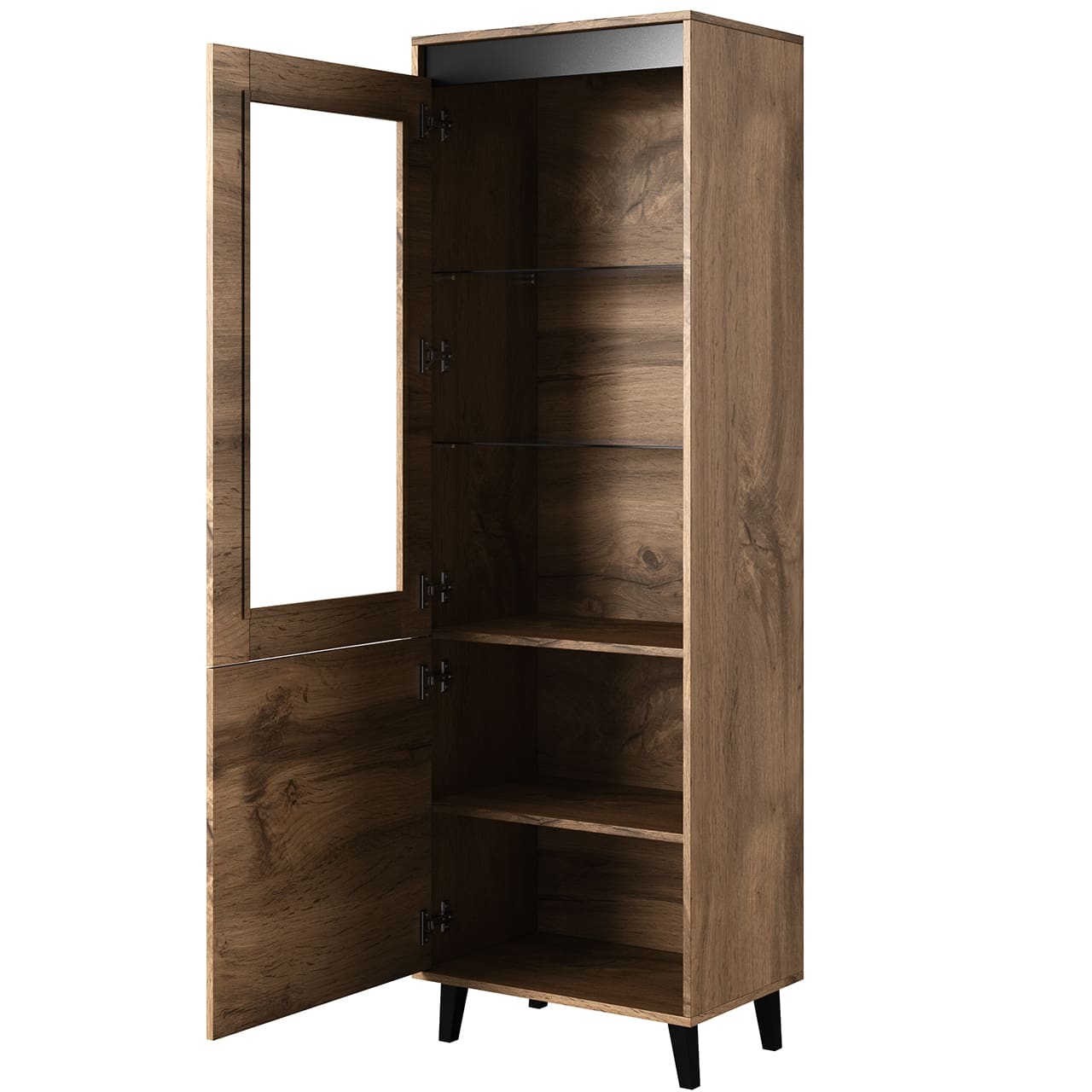 Vitrína NORDI dub wotan / antracit - Obrázek 2