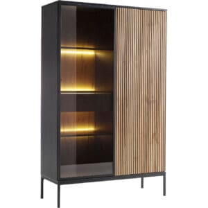 Vitrína SANTO 02 černá / dub wotan