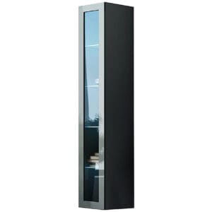 Vitrína se sklem GOVI GREY C VG3 šedá / šedý lesk