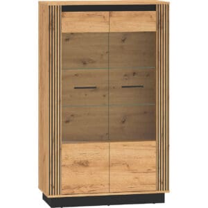 Vitrína URSA 05 dub craft zlatý + černá