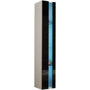 Vitrína vertikální GOVI NEW VG8B bílá / černý lesk