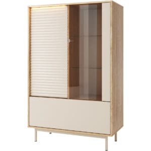 Vitrína ZETA 01 dub olejový / kašmír