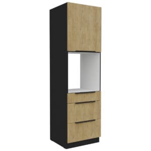 Vysoká kuchyňská skříňka 60 CAMERON 43 černá / dub cremona