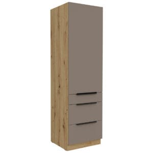 Vysoká kuchyňská skříňka 60 ERIS 48 dub artisan / písková šedá