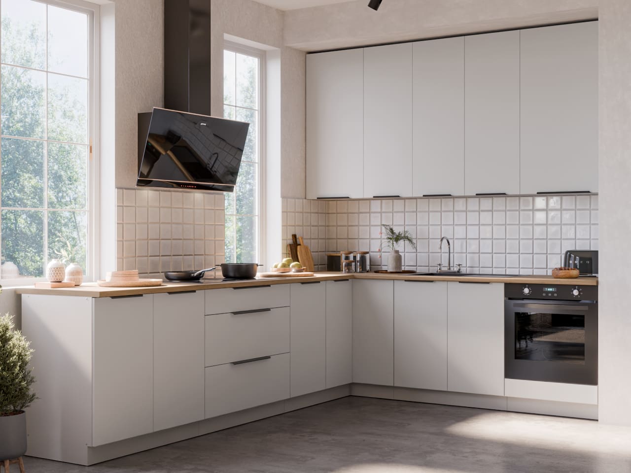 Vysoká kuchyňská skříňka 60 ERIS 50 bílá / bílý mat - Obrázek 3