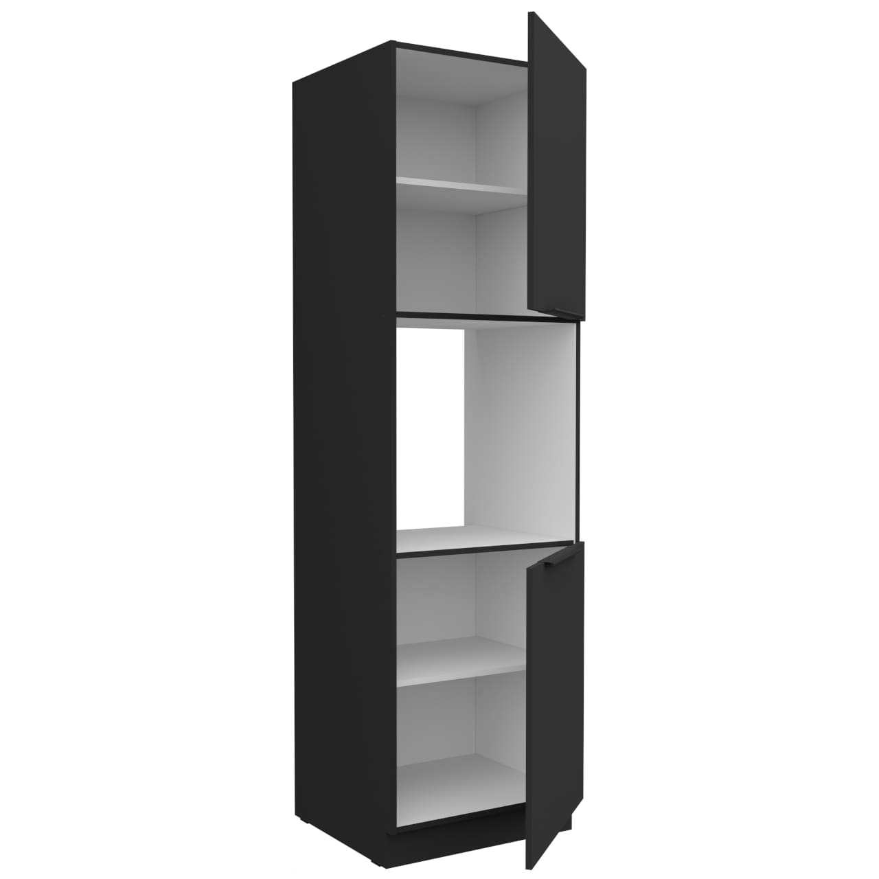 Vysoká kuchyňská skříňka 60 ERIS 50 černý mat / černý - Obrázek 2