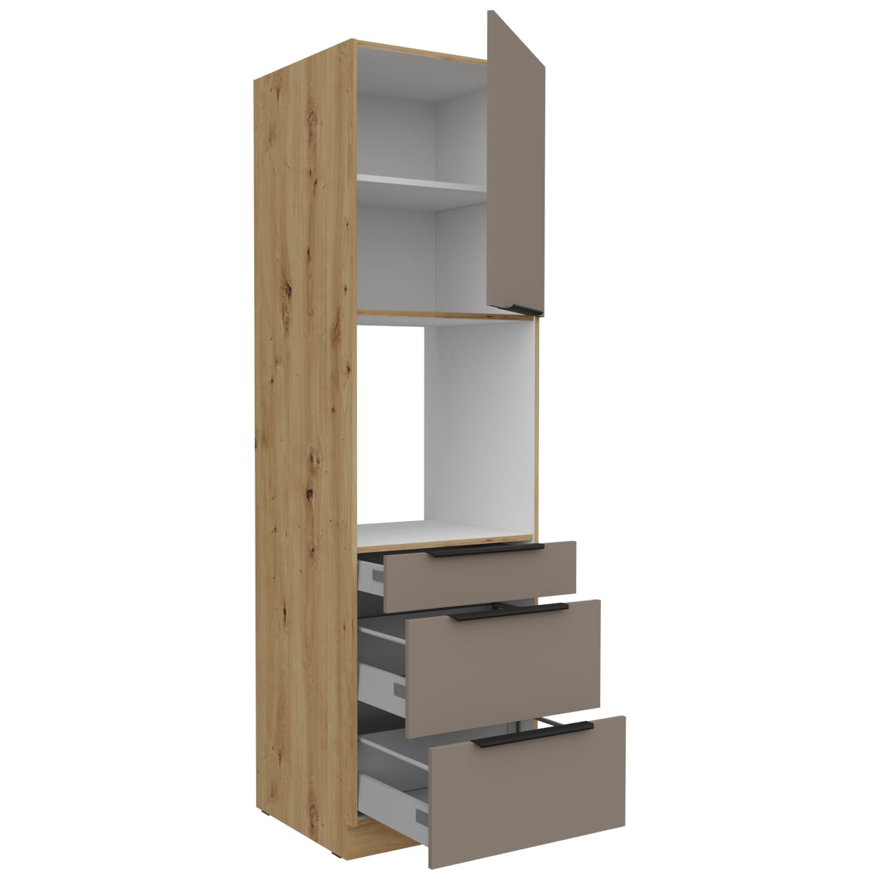 Vysoká kuchyňská skříňka 60 ERIS 51 dub artisan / písková šedá - Obrázek 2