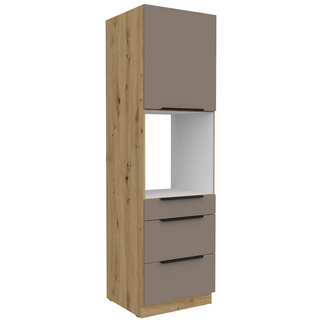 Vysoká kuchyňská skříňka 60 ERIS 51 dub artisan / písková šedá