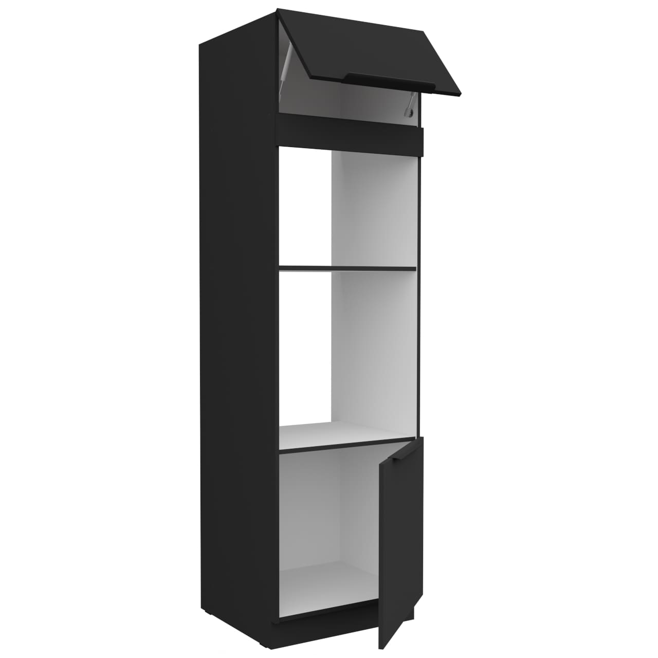 Vysoká kuchyňská skříňka 60 ERIS 52 černý mat / černý - Obrázek 2