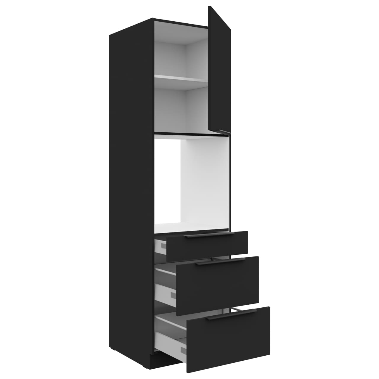 Vysoká kuchyňská skříňka 60 SILVIA 47 černý - Obrázek 2