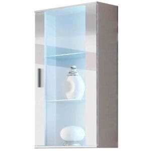 Závěsná vitrína BRNO SH2A bílá / bílý lesk