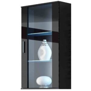 Závěsná vitrína BRNO SH2D černá / černý lesk