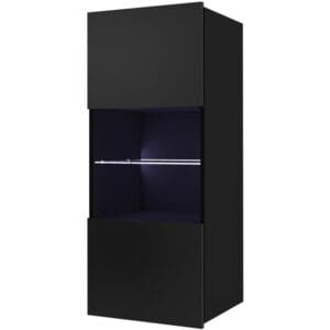 Závěsná vitrína CALABRIA CL2 černá / černý lesk