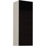 Závěsná vitrína plná 90 GOVI VG5B bílá / černý lesk