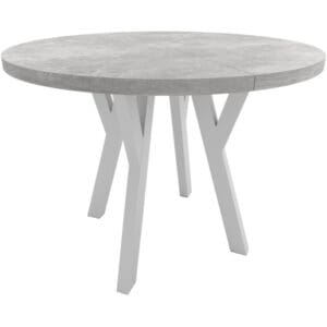 Kulatý stůl ENZO 100cm rozkládací do 150cm beton jasný