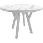 Kulatý stůl ENZO 100cm rozkládací do 150cm mramor bianco