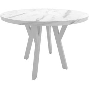 Kulatý stůl ENZO 100cm rozkládací do 150cm mramor bianco