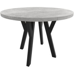 Kulatý stůl ENZO 90cm rozkládací do 170cm beton jasný