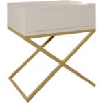 Noční stolek SIENA kašmír / zlatý