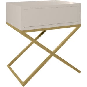 Noční stolek SIENA kašmír / zlatý