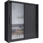 Skříň se zrcadlem 154 BAKI 10 šedý grafit