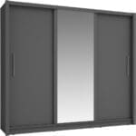 Skříň se zrcadlem 248 BAKI 13 šedý grafit