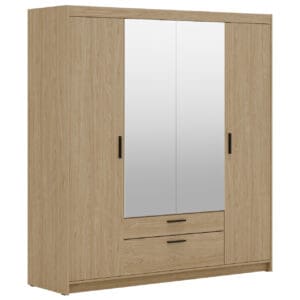 Skříň se zrcadlem ELENI 4D2S olejovaný dub