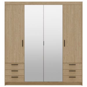 Skříň se zrcadlem ELENI 4D6S olejovaný dub