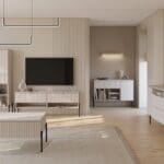 Obývací stěna DORE 1 kašmír / kašmír ryfel