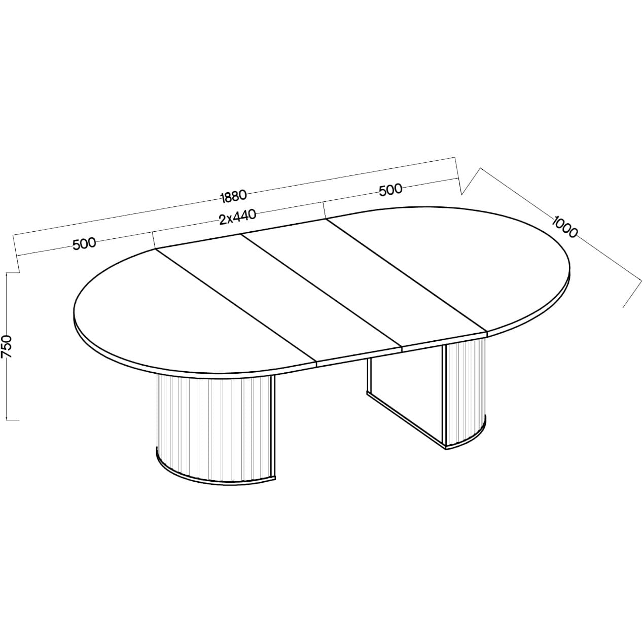Rozkládací stůl 100cm NARITA 12 dub cremona - Obrázek 8