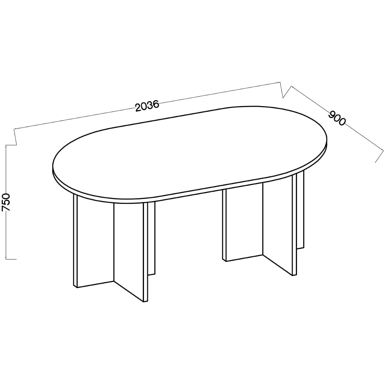 Stůl 90x204cm OLDEN jasan portland - Obrázek 4