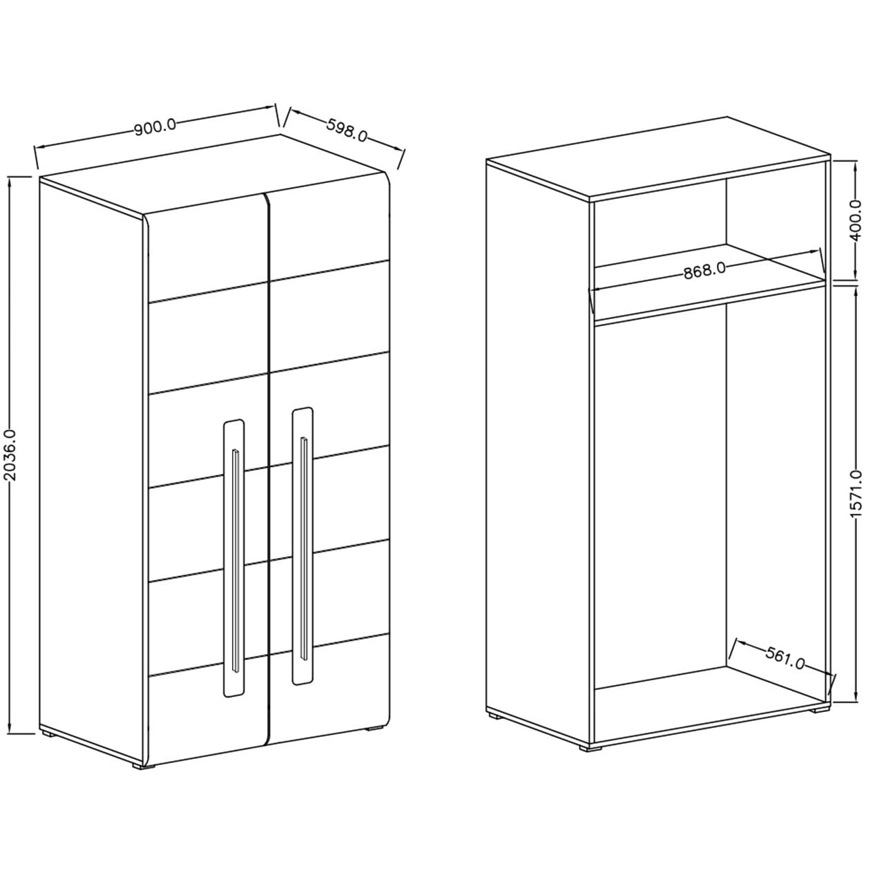 Szafa TUSLA TU18 dąb grandson - Obrázek 3